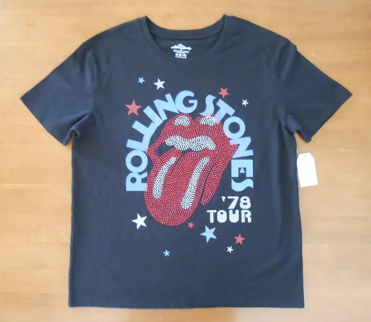 The Rolling Stones - Stars US Tour '78 Black Rhinestone Studded Women's T-Shirt