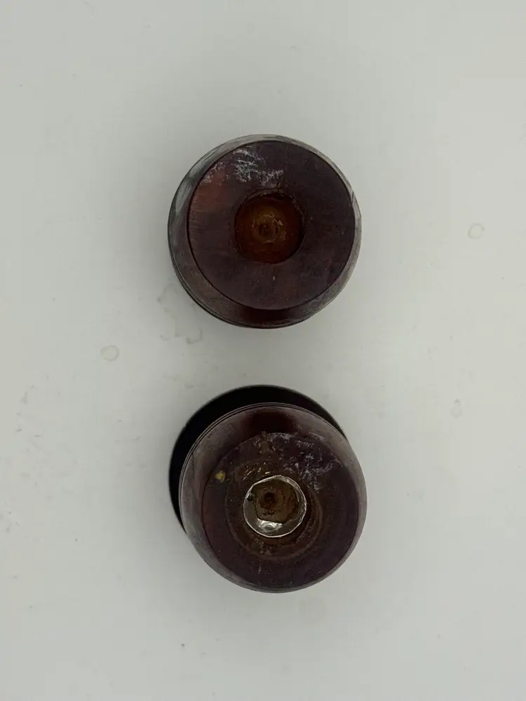 Turned Wooden Candle Holders Set Of 2