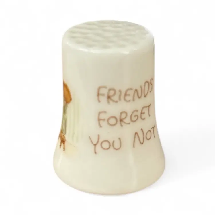 Hallmark 1983 Betsey Clark Bone China Thimble FRIENDS FORGET YOU NOT