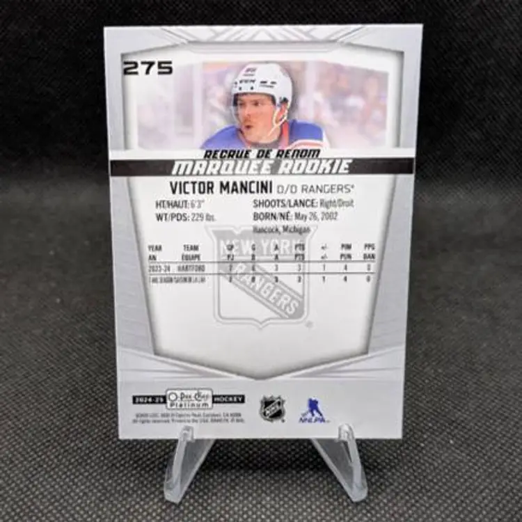 Victor Mancini 2024-25 O-Pee-Chee Platinum Marquee Rookie RC #275 - New York Rangers