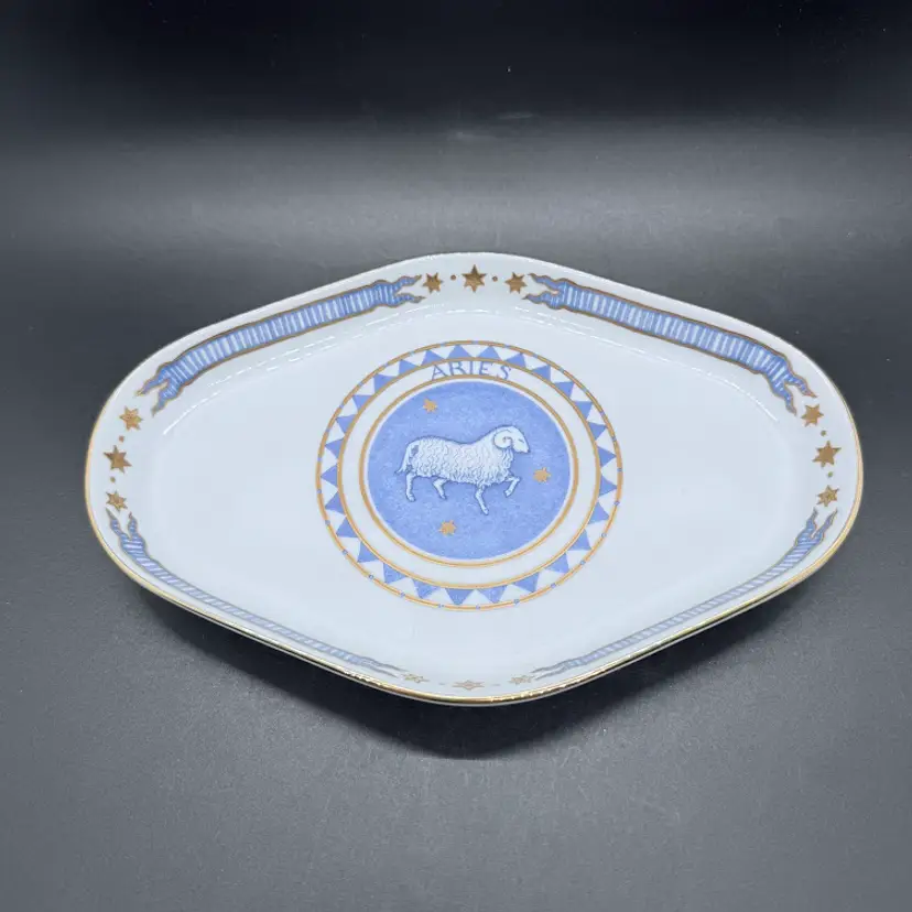 Milestone By Mottahedeh Aries Zodiac Trinket Dish Porcelain March 21 - April 19