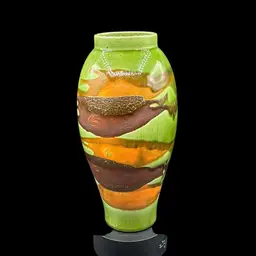 Royal Haegar Earth Wraps Green Glaze Vase 11” Stamped No Noted Flaws