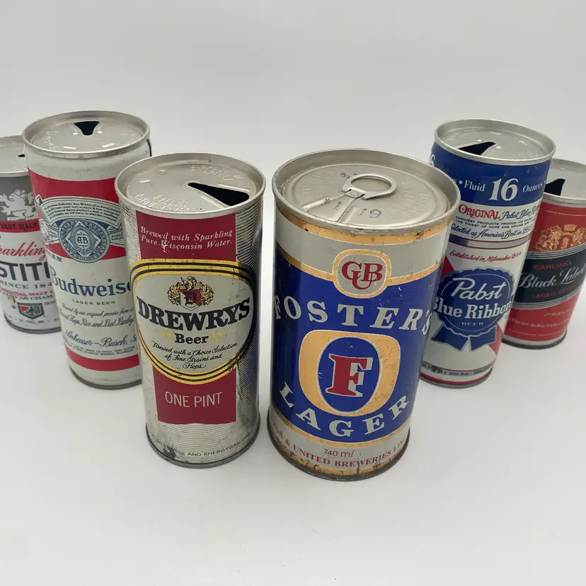 Collectible Beer Can Bundle - Vintage Mixed Brand Six Pack #21 - 1970's-1980’s