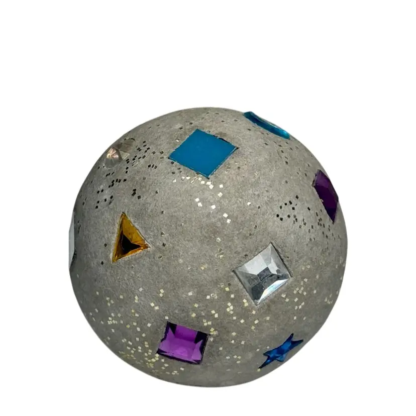 Mosaic Paperweight Gray With Multicolor Gems & Gold Glitter
3” x 3”