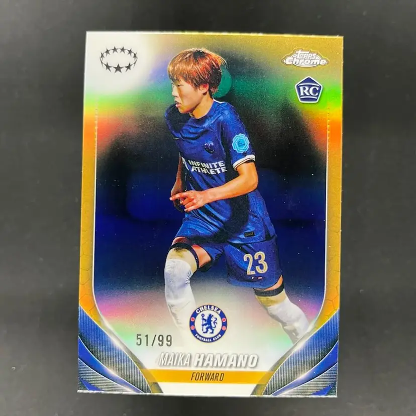 Maika Hamano 2023/24 Topps Chrome UEFA Women Team Color Variation /99 Soccer Card