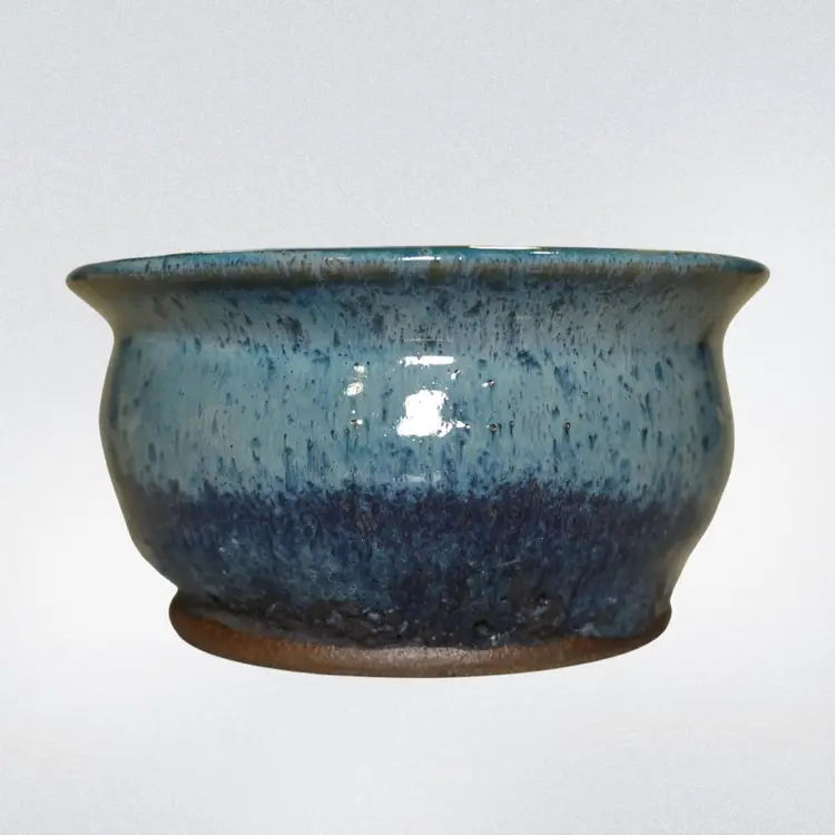 Luna's Aqua Blue Bowl with Flared Rim, 4.5" width