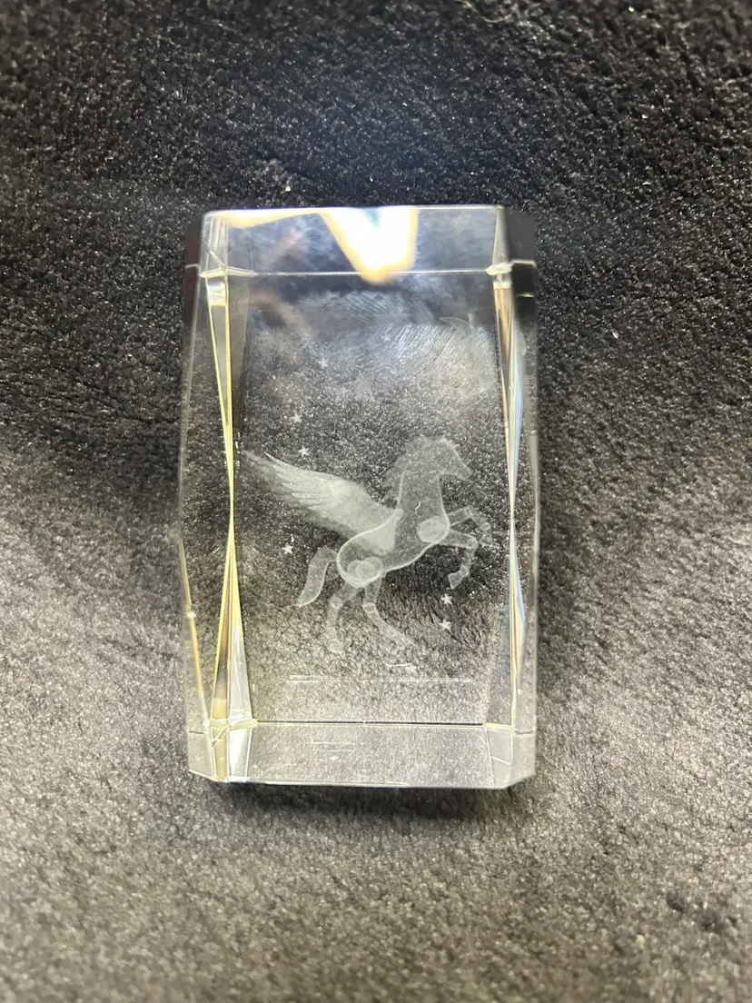 Heavy Glass Pegasus Paperweight