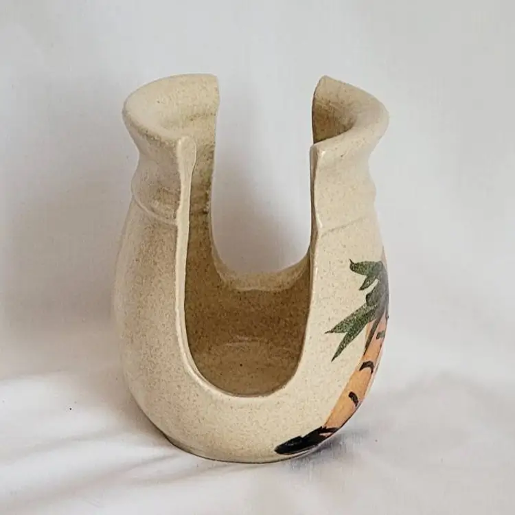 Pottery Napkin Holder Featuring Palm Tree
