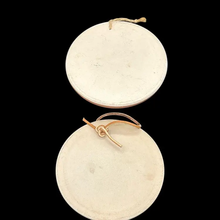 Art Pottery Botanical Imprint Earthen Ware Warmer/ Wall Plate 5” D No Noted Flaws