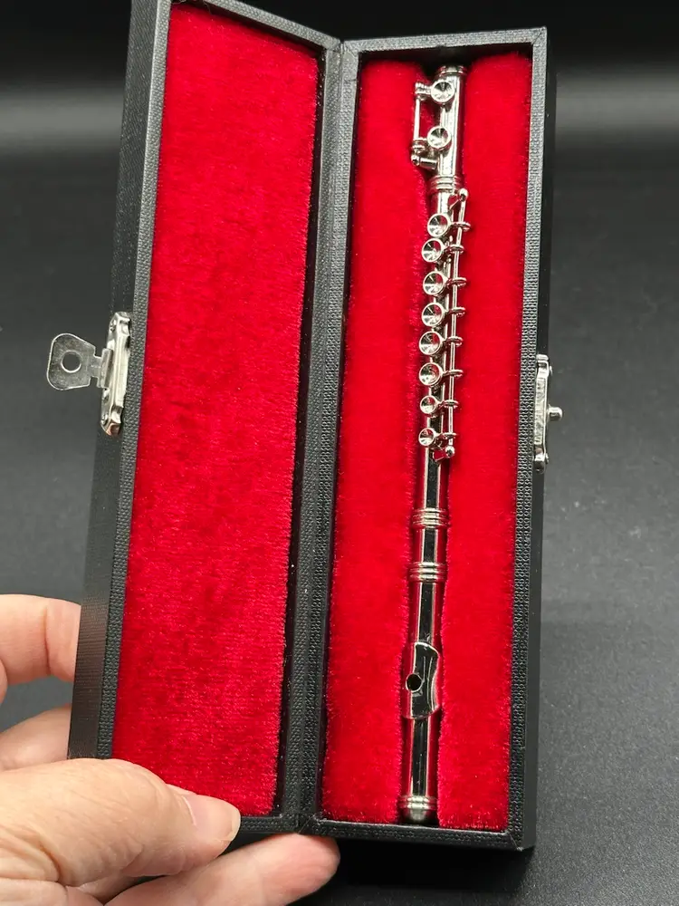 American Girl Doll Flute with Red Velvet  Carrying Case Musical Instrument Set