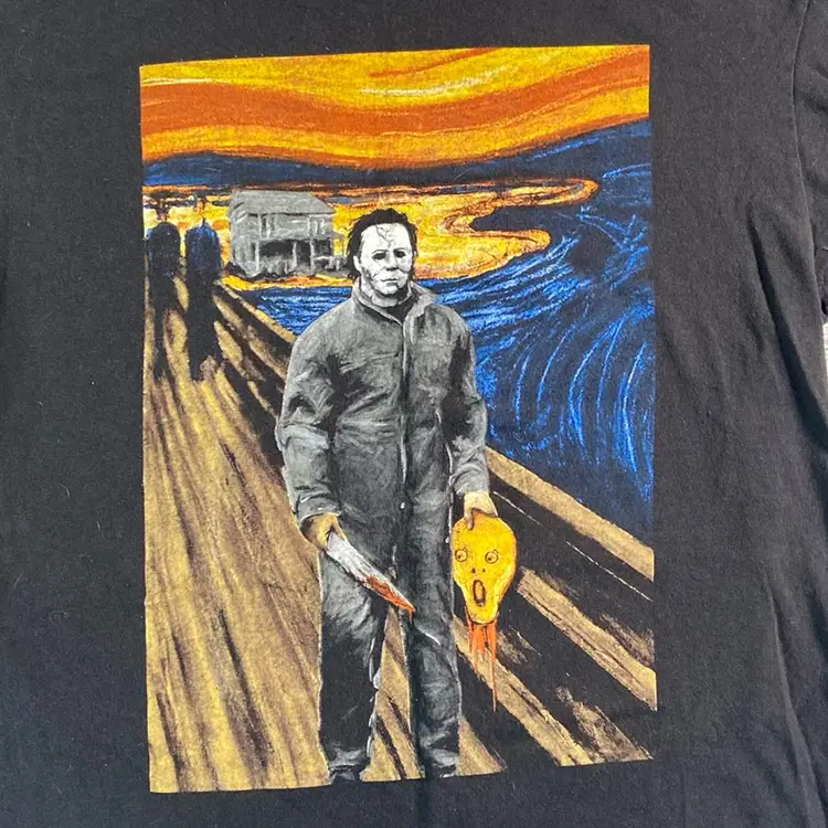 Halloween Michael Myers Adult Mens Medium Black T Shirt Horror Movie Tee-shirt