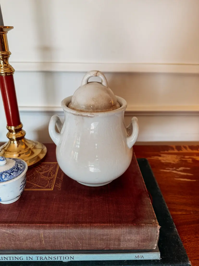 Antique Powell & Bishop Ironstone Sugar Bowl – Victorian English Pottery