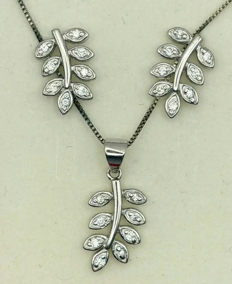 Sterling CZ Gift Set Earrings & Necklace