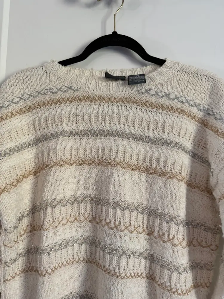 Vintage 90s Shimmery Holiday Sweater Size PS