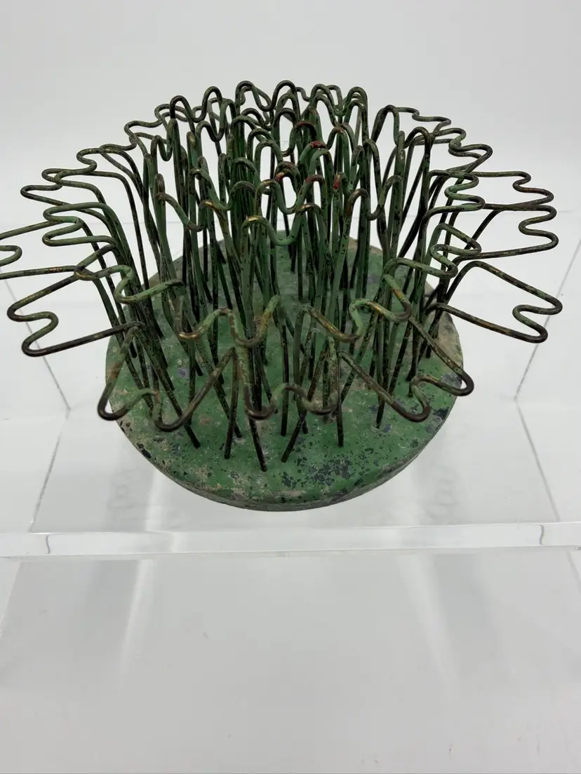 Vintage Blue Ribbon Co. Metal Flower Holder-Flower Frog Round #2 USA Ohio