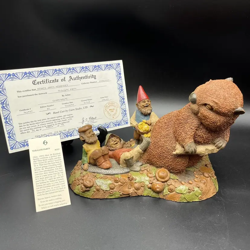 Beaver Tailgate Party 1993 Tom Clark Gnome Cairn Studio Tim Wolfe Artist Signed 6307 22