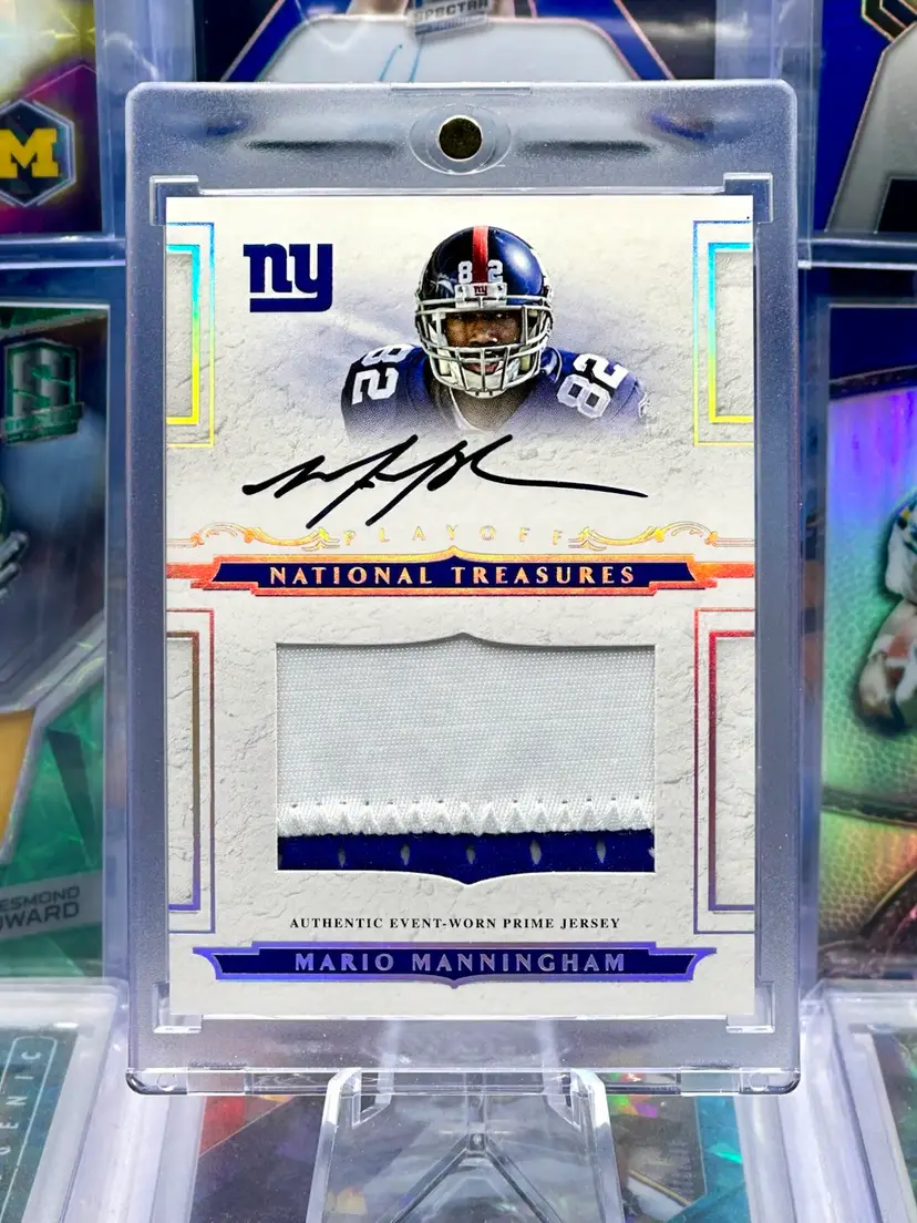 Mario Manningham 2008 National Treasures Rookie RPA AUTO Autograph Jersey Patch New York Giants Michigan Wolverines