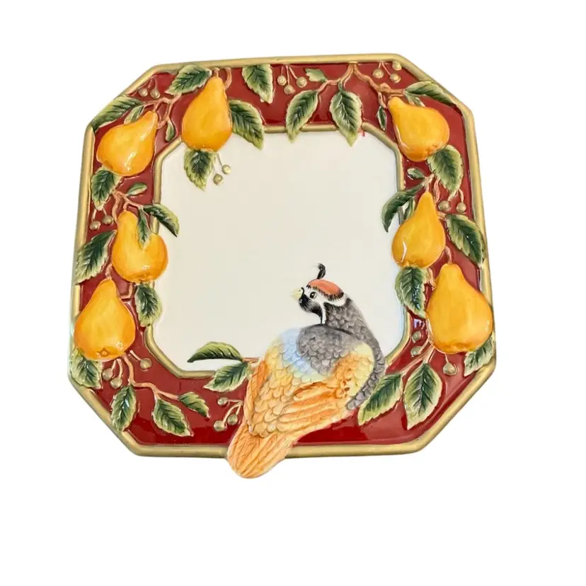 Fitz & Floyd Partridge In A Pear Tree Canapé Plate (2004)