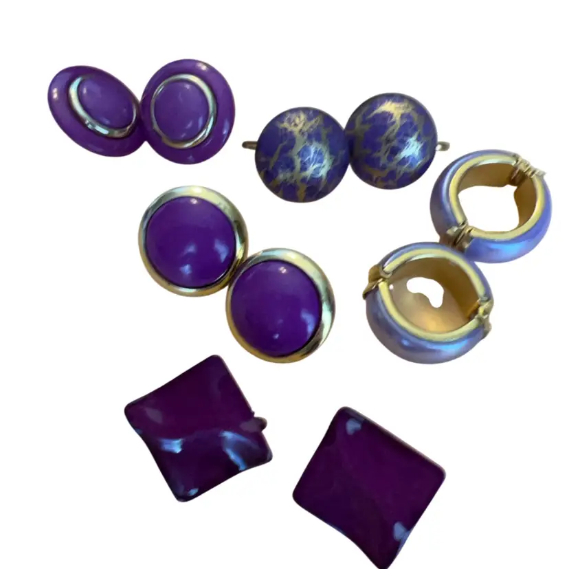 Vintage Clip On Earring Wardrobe shades Of Purple