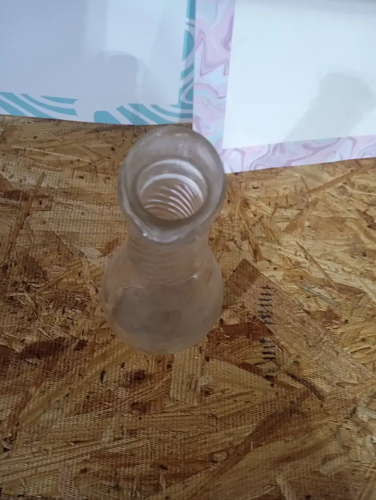 Frosted Ribbed Glass Pitcher / Vase