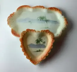 Westmoreland Oasis Palm Tree Plates Frosted Glass