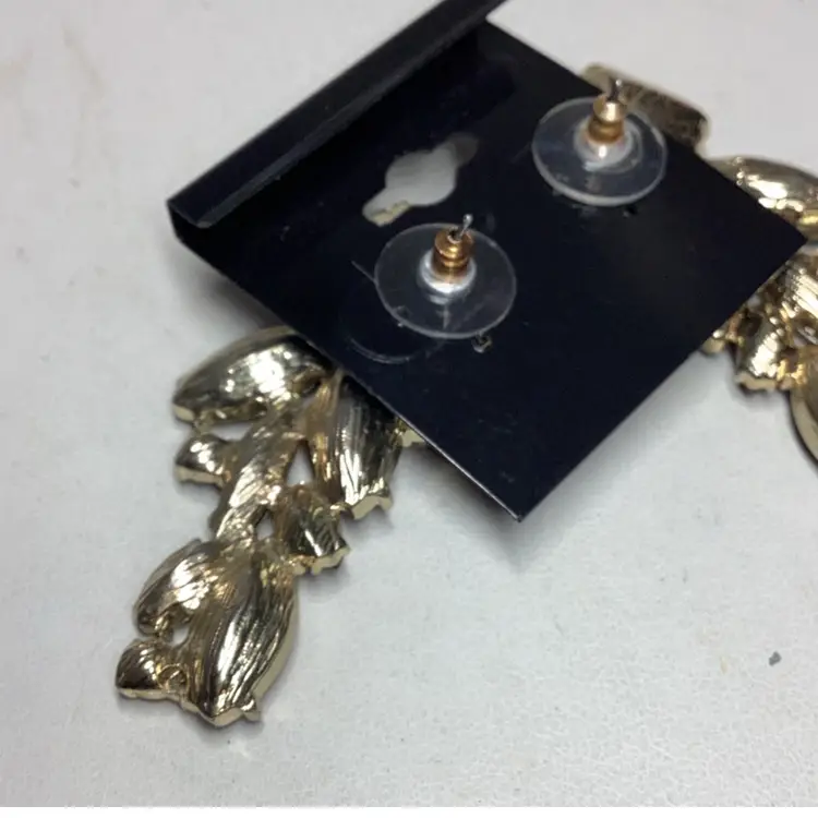 Brown Glass Pierced  Earrings 2”