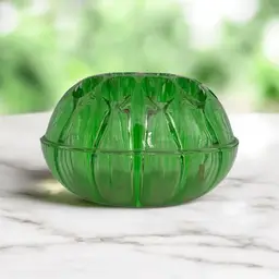 Large Depression Glass Flower Frog • 6" Green Glass Floral Arranger • Heavy Pressed Glass Flower Holder • Vintage Floral Display • Garden Décor