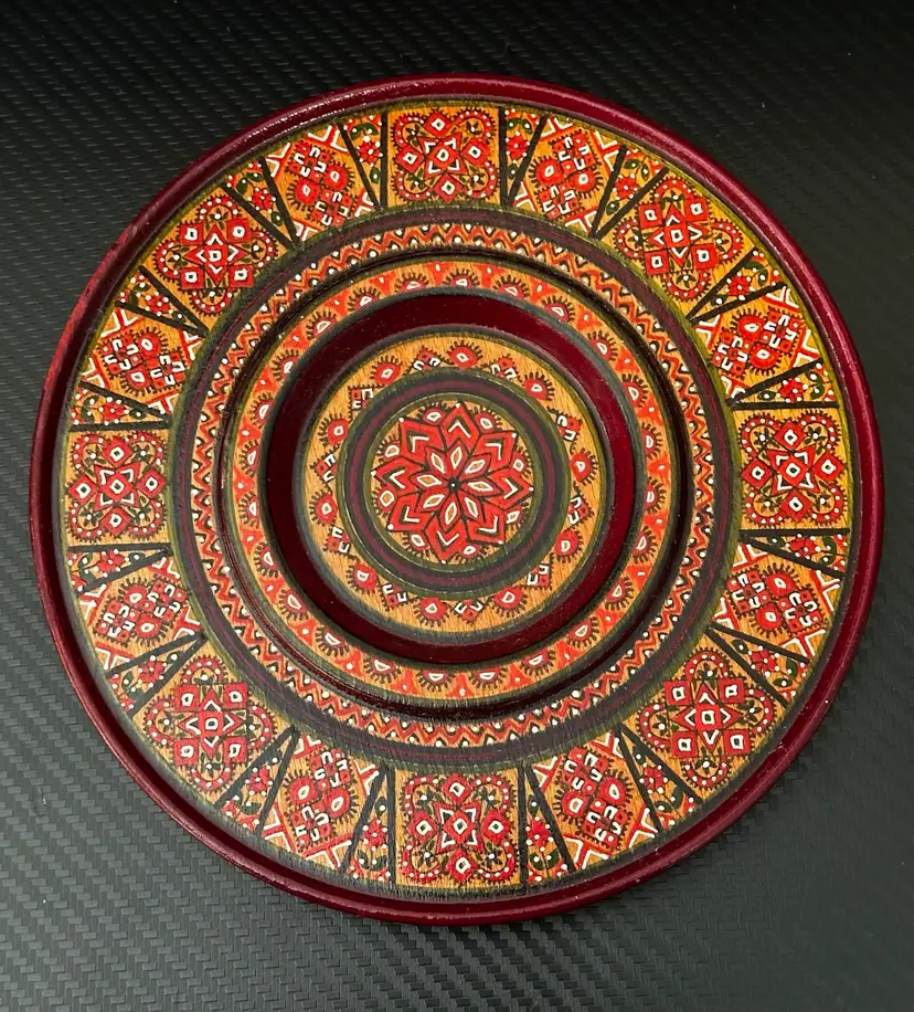 Painted Wood Decor Plate 7.75”