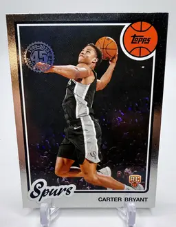 Carter Bryant 2025 Topps Flagship Basketball 45th Anniversary Foil 80BK-99 RC