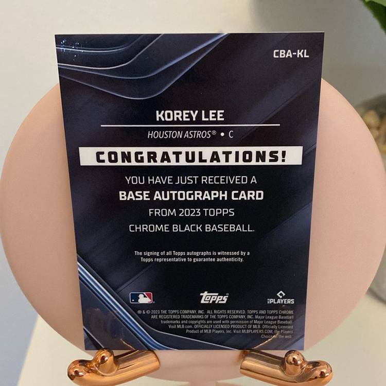 Korey Lee Topps Chrome Black Rookie Autograph