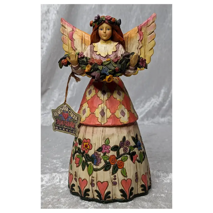 Jim Shore Vintage Angel of Gratefulness Heartwood Creek Figurine 2002 10" Tag Christmas Gift