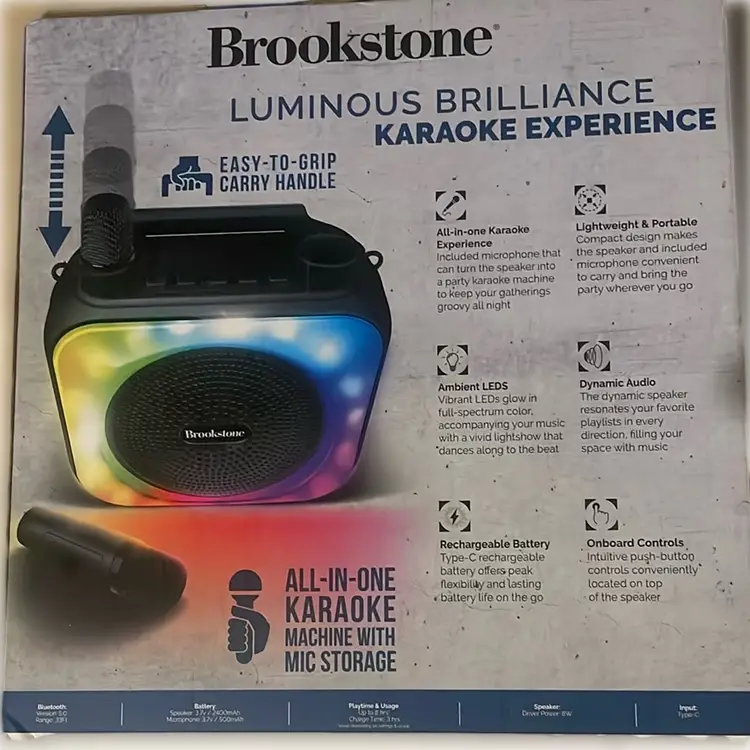 Brookstone Karaoke Dynamite Duo Wireless All-in-one