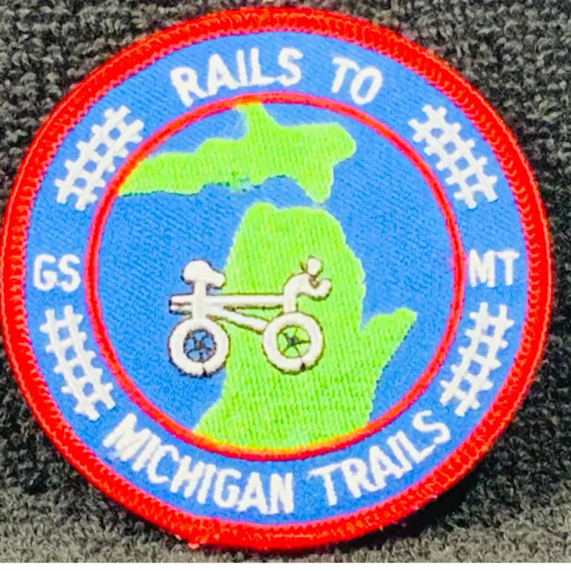 Vintage Scouting Fun Patch: Rails To Michigan Trails GSMT