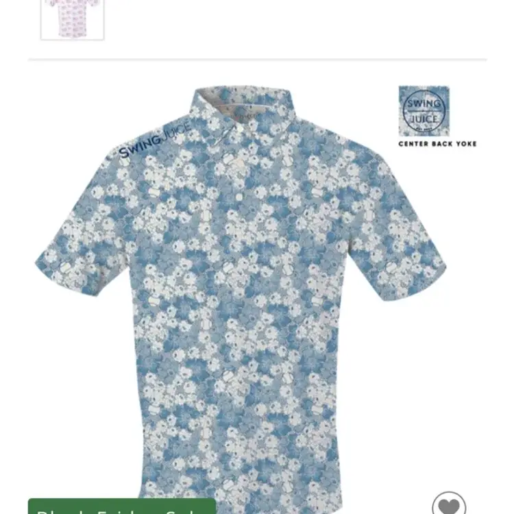 Swing Juice Floral/Baseball Polo Xl New With Tags