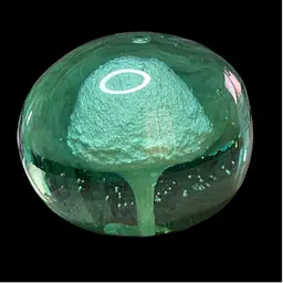 1. antique Dump Paperweight With Sulfide Plume In Center Damage To The Top