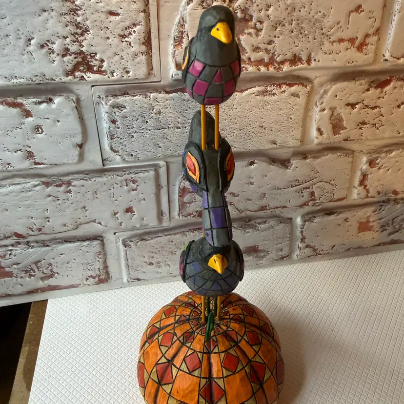 Jim Shore Heartwood Creek Crow Pumpkin Fall Figurine 2006