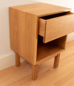 MID-CENTURY MODERN SIDE TABLE - WATERFALL OR DOVETAILED CORNER JOINERY