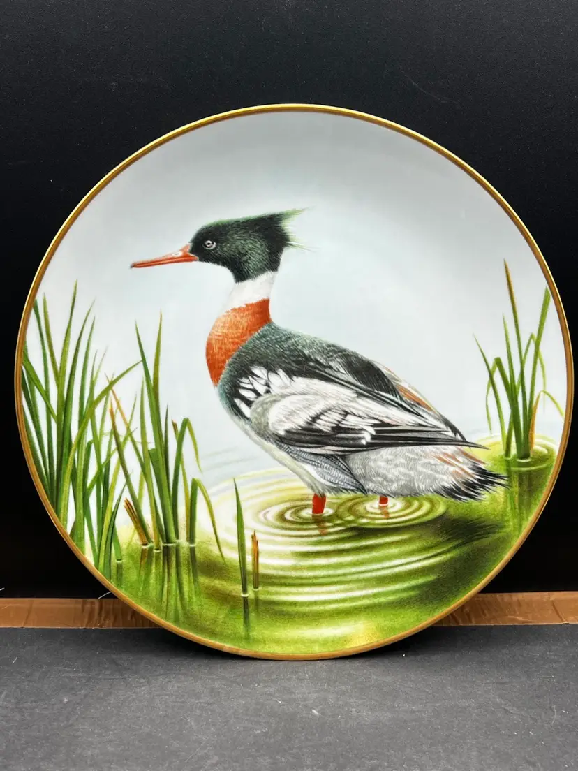 #917B Red Breasted Merganser Plate Danbury Mint, Limited Edition From The 12 Waterbird Collection. Original Artwork By Eric Tenney