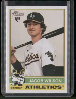 2025 Topps Heritage Jacob Wilson Rookie #15 Athletics