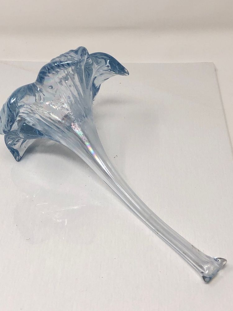 Pink and Blue Iridescent Glass Flower Vase