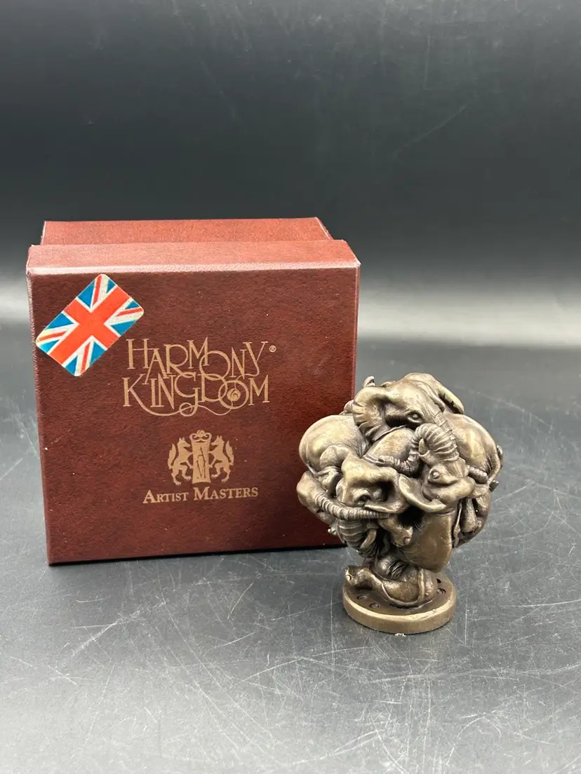 Harmony, Kingdom Artist Master Bronze, Elephant Figurine, 250 Limited Edition, Original Box England