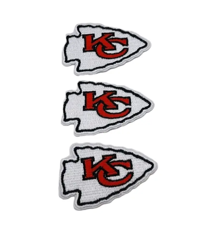 KC Spearhead Patch Sports Embroidered 1.75x2.5" Red, White, & Black 3-Pack - NEW