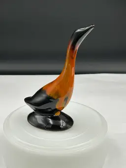Vintage MCM McMaster Redware Pottery Canadian Goose Figurine, Niagara Falls Souvenir