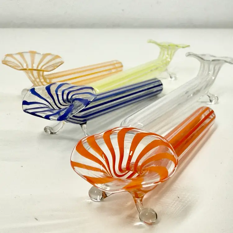 LAUSCHA Bimini Lampl ORCHID VASES KNIFE REST Germany LAMP WORK Original 5 Colors