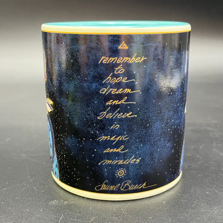 Laurel Burch Blue Cats & Butterflies Coffee Mug Vintage 2004 Wine Things Sonoma