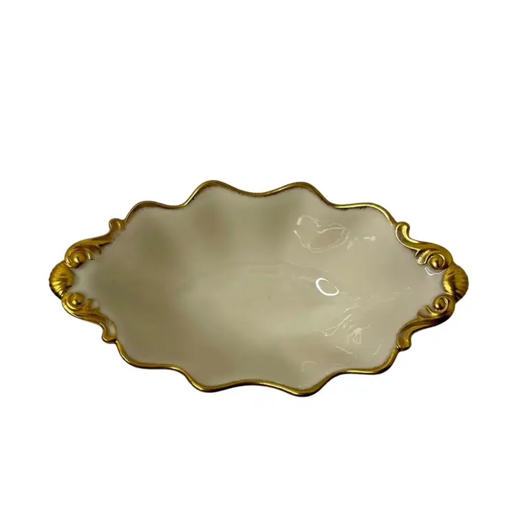 Lenox Lowell Oval Footed Serving Bowl 24K Trim
7” L x 3.75” W