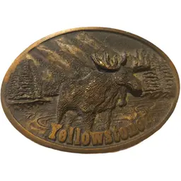 Yellowstone Moose Oval Pewter Belt Buckle Spec Cast