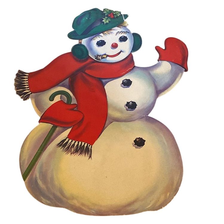 Vintage Cardboard Snowman
