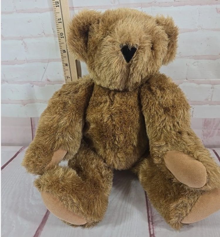Vintage Vermont Teddy Bear 1992 20” Plush Jointed Poseable Bear Brown Tan Fluffy