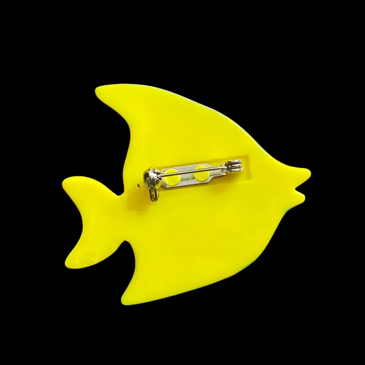 1991 Avon Tropics Angelfish Plastic Brooch - 2”